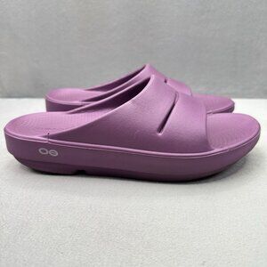 OOFOS OOahh Womens Size 8 Sandals Plum Recovery Lightweight Comfort Slides